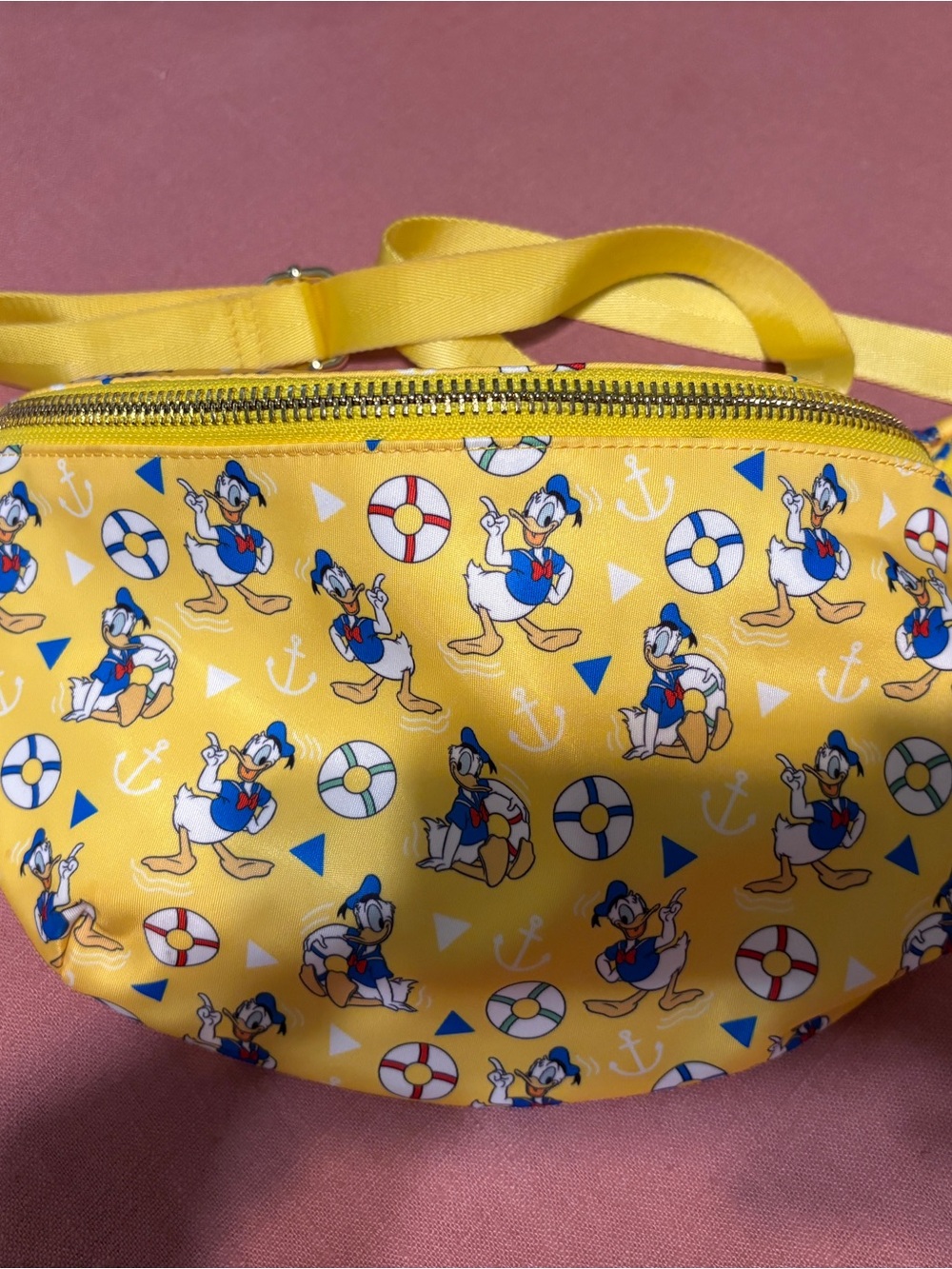 Stoney Clover Lane Yellow Donald Duck Print Crossbody Bag Disney Cruise